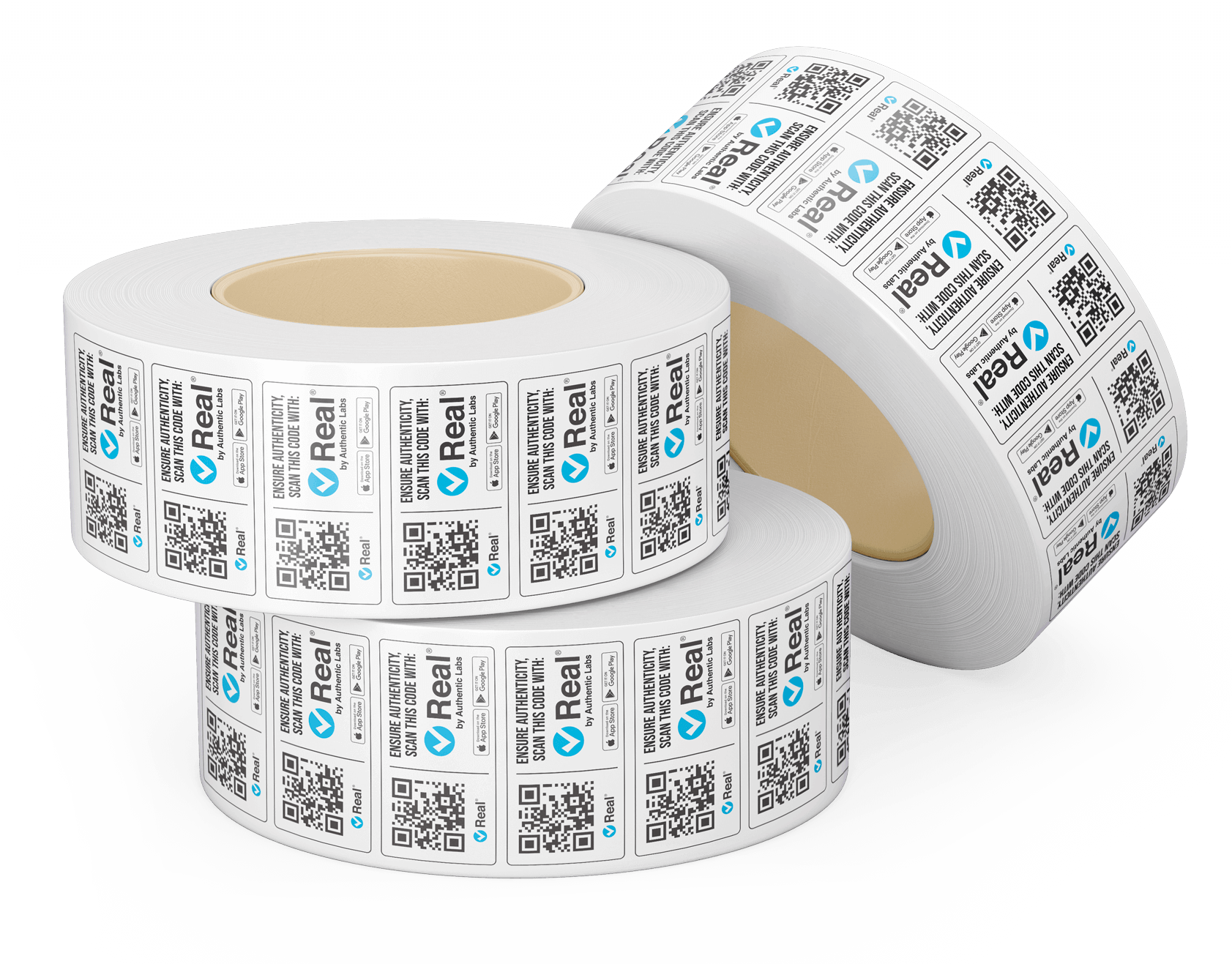Roll of 5000 Real® by Authentic Labs labels